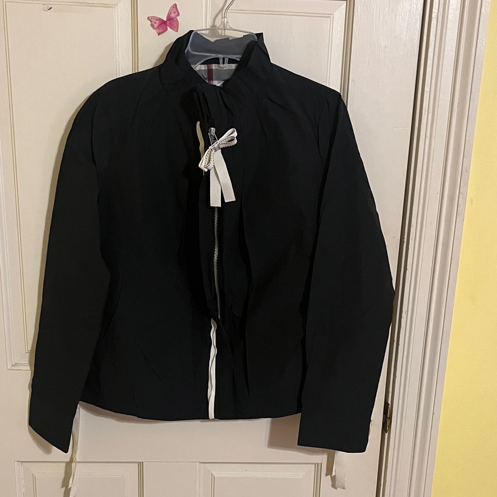 Joh Apparel Black Bomber Jacket with White Accents